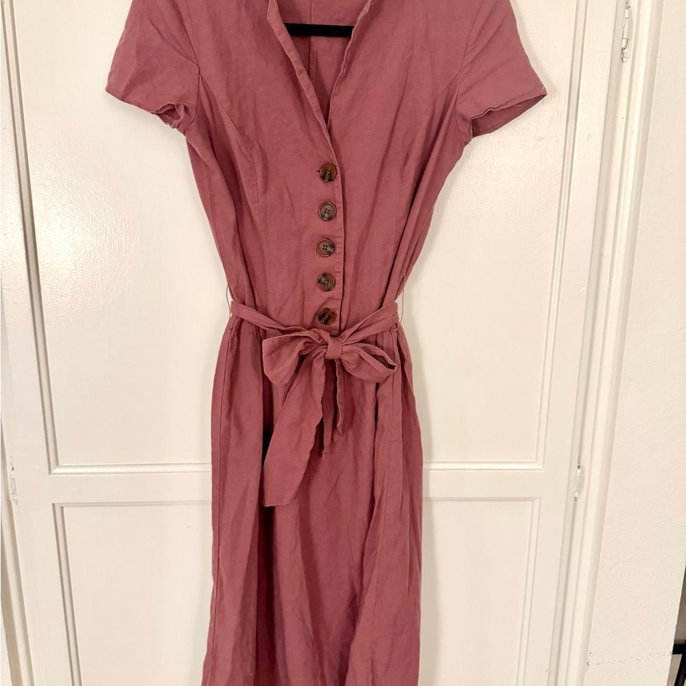 Urban Outfitters Natalie Linen-Blend Shirt Dress - Picture 5 of 8